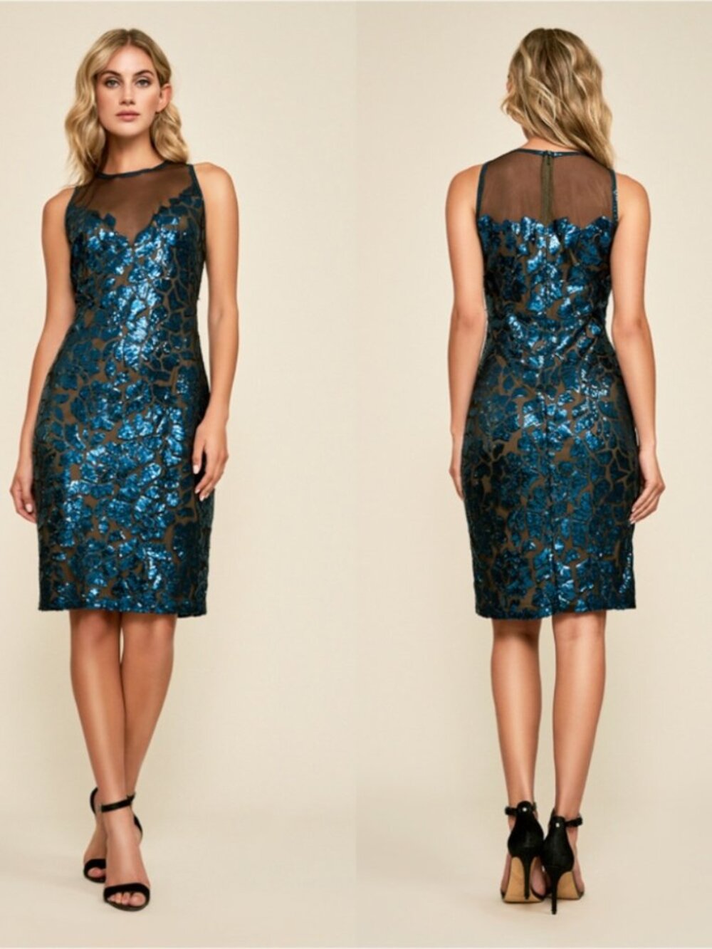 TADASHI SHOJI Sequin Illusion Dress 2112